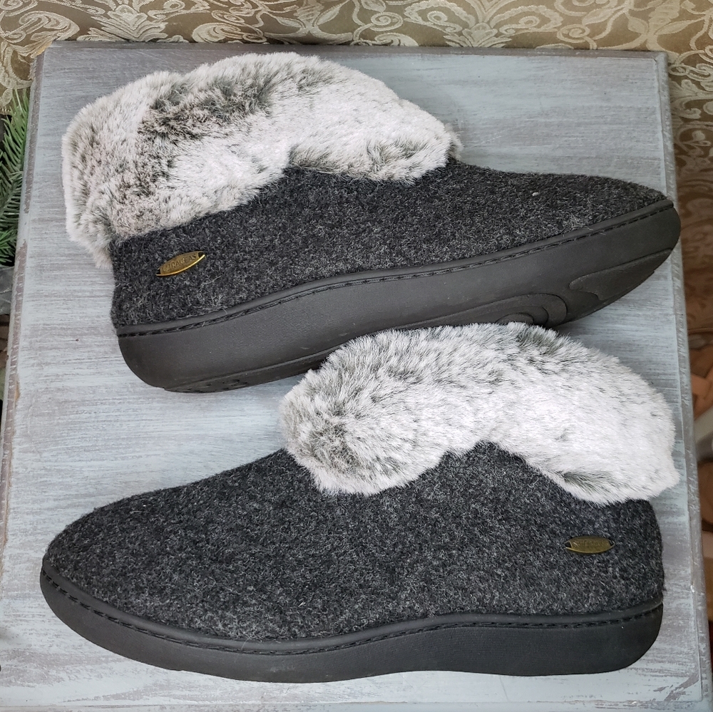 UltraIdeas Women's Slippers with Faux Fur. Size 8.